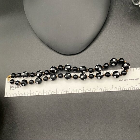 Vintage Polka Dot Mod Necklace 18in - Picture 6 of 6